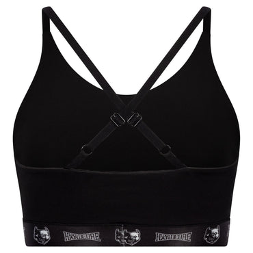 Sportowy top 100% Hardcore Taping – czarny, widok tyłu