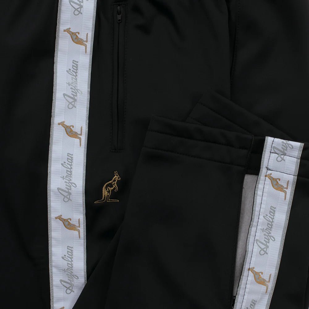 Australian Track Pants Black with White Tape – Track Pants hardcore / gabber | TrueHardcoreStore