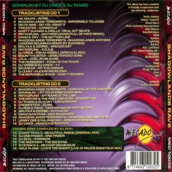 Shadowlands Rave (2×CD, 1997) – Płyta CD hardcore / gabber | TrueHardcoreStore