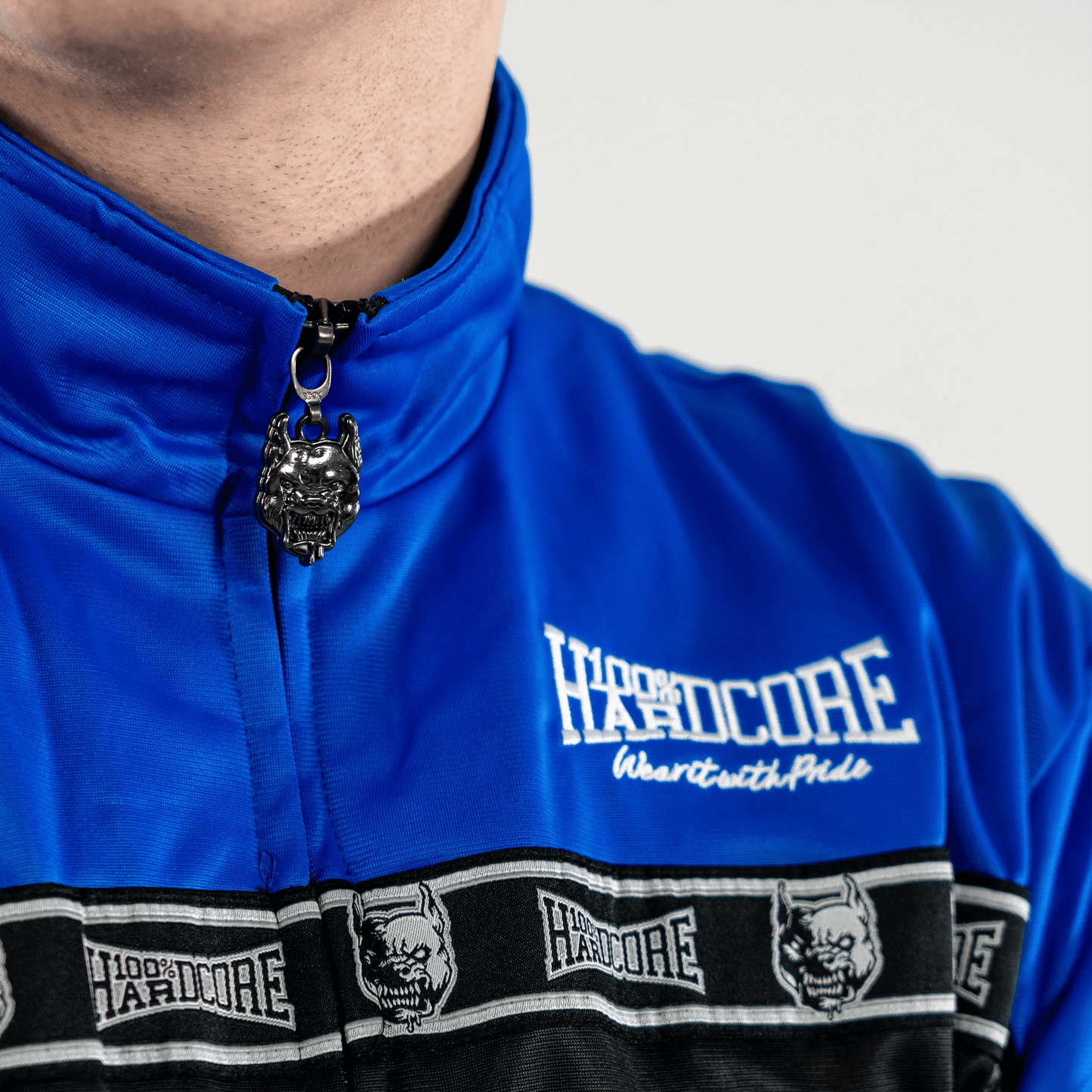 Track Jacket 100% Hardcore „Essential” – Cobalt Blue – Track Jacket hardcore / gabber | TrueHardcoreStore