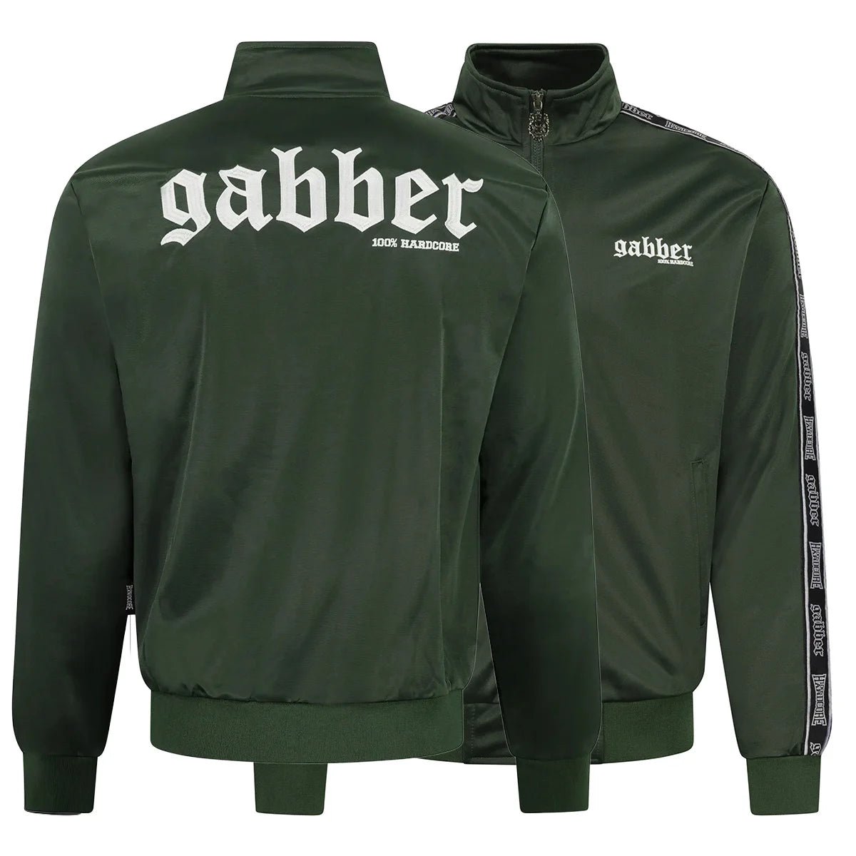 Track Jacket 100% Hardcore „Gabber” – Army Green – Track Jacket hardcore / gabber | TrueHardcoreStore