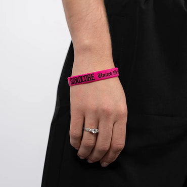 Wristband 100% Hardcore „United We Stand” Pink – Wristbands hardcore / gabber | TrueHardcoreStore