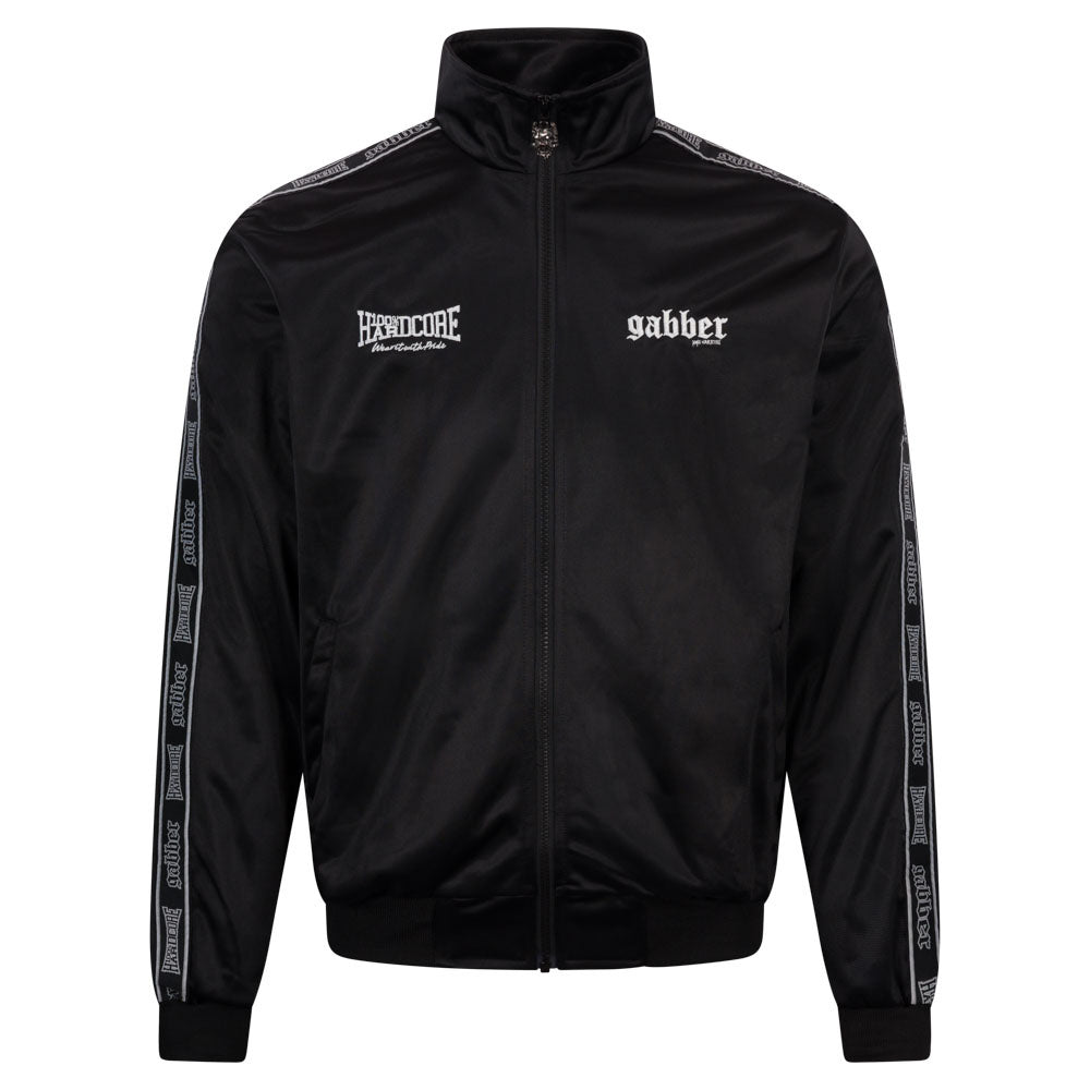 Track Jacket 100% Hardcore Gabber – czarna, widok przodu