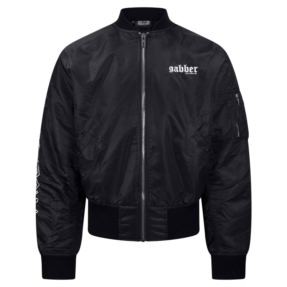 Bomber Jacket 100% Hardcore Gabber – czarna, widok przodu