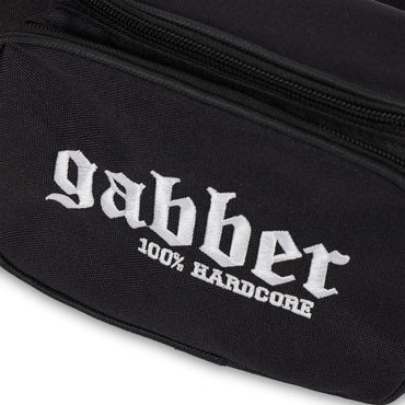 Hip-Bag 100% Hardcore Gabber – czarna, detal 5 kieszeni