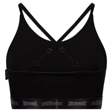 Sportowy top 100% Hardcore Gabber – czarny, widok tyłu