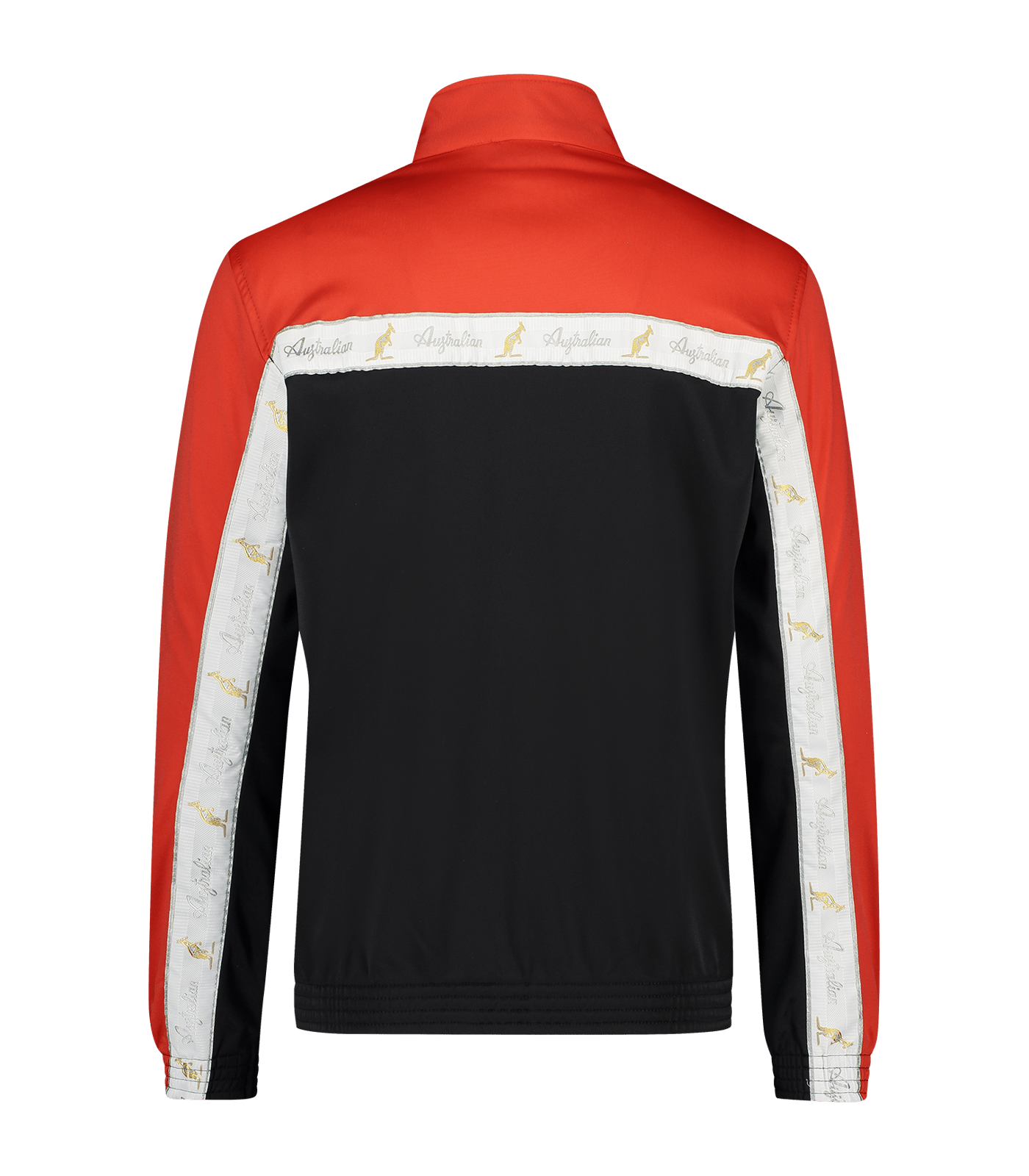 Australian Duo Jacket Black Bright Red with White Tape – Track Jacket hardcore / gabber | TrueHardcoreStore
