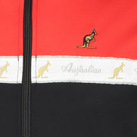 Australian Duo Jacket Black Bright Red with White Tape – Track Jacket hardcore / gabber | TrueHardcoreStore