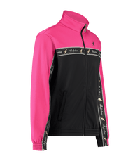 Australian Duo Jacket Black Fuxia with Black Tape – Track Jacket hardcore / gabber | TrueHardcoreStore
