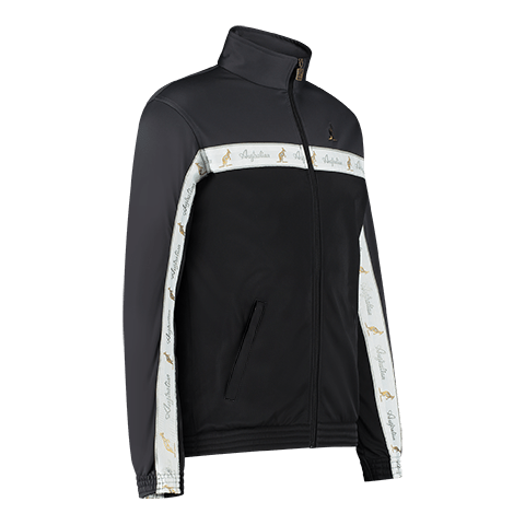 Australian Duo Jacket Black Titanium Grey with White Tape – Track Jacket hardcore / gabber | TrueHardcoreStore