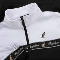 Australian Duo Jacket Black White with Black Tape – Track Jacket hardcore / gabber | TrueHardcoreStore