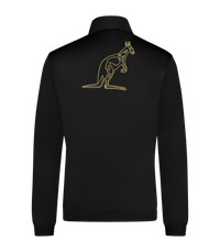Australian Fitted Jacket Black with Big Logo and Black Tape – Track Jacket hardcore / gabber | TrueHardcoreStore