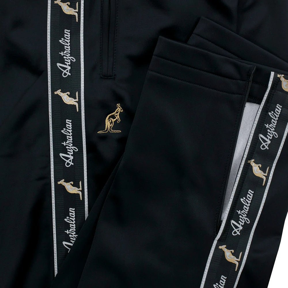 Australian Track Pants Black with Black Tape – Track Pants hardcore / gabber | TrueHardcoreStore