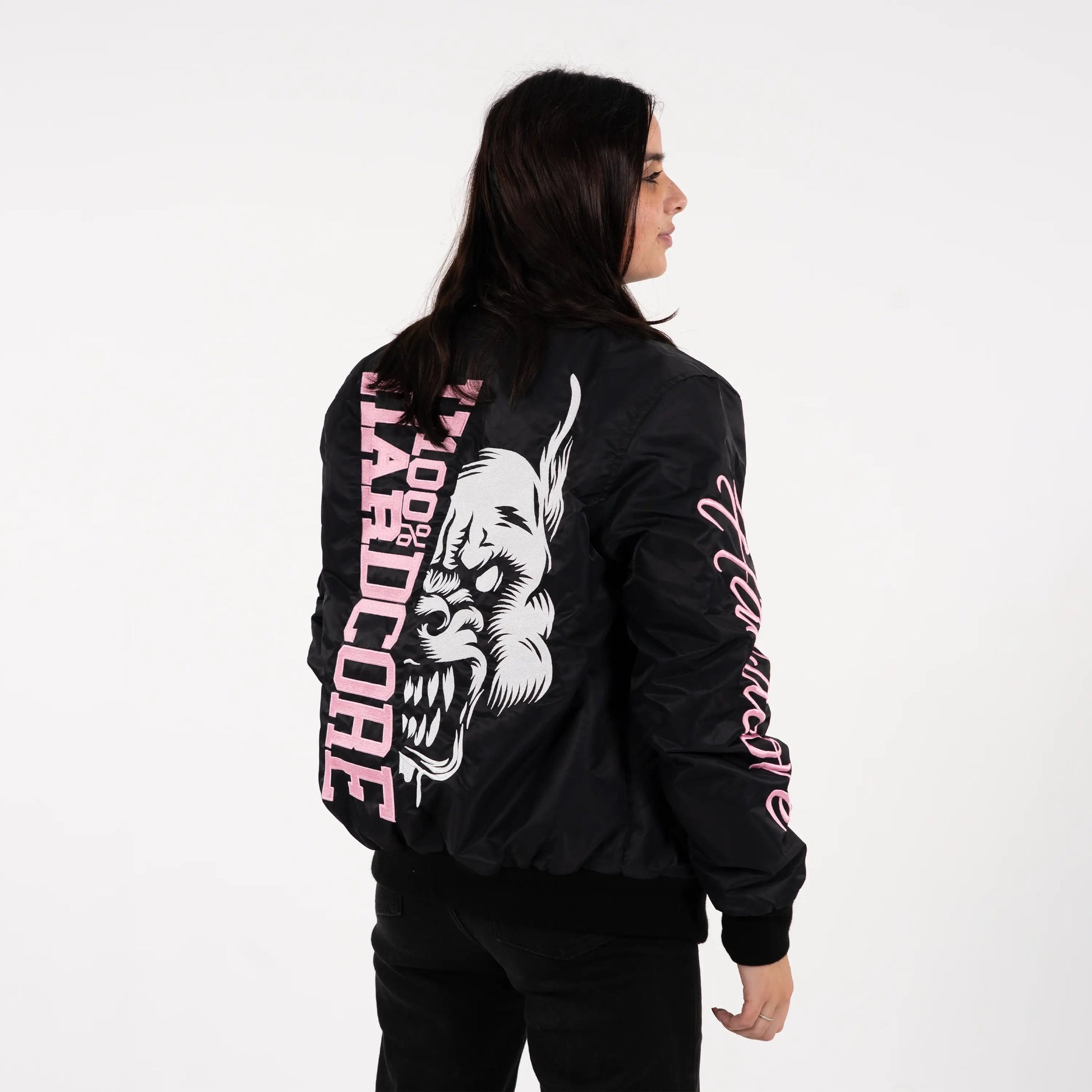 Bomber Jacket 100% Hardcore Pink „Branded Rage” – Kurtka hardcore / gabber | TrueHardcoreStore
