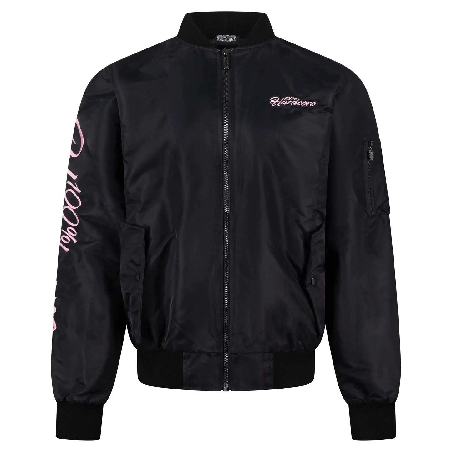Bomber Jacket 100% Hardcore Pink „Branded Rage” – Kurtka hardcore / gabber | TrueHardcoreStore