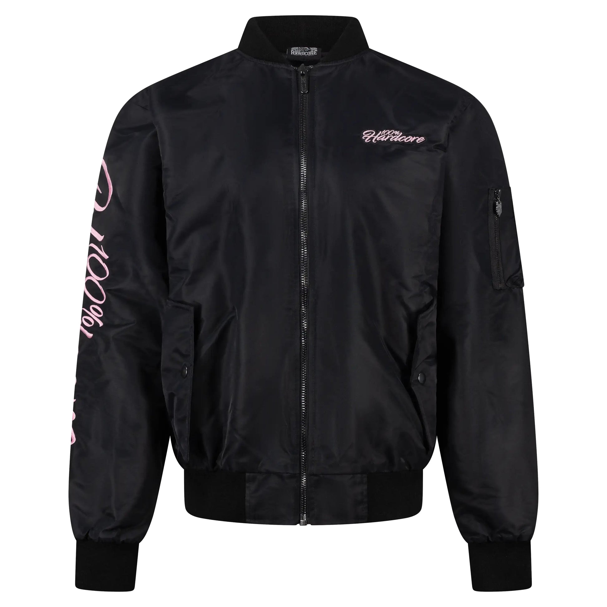Bomber Jacket 100% Hardcore Pink „Branded Rage” – Kurtka hardcore / gabber | TrueHardcoreStore