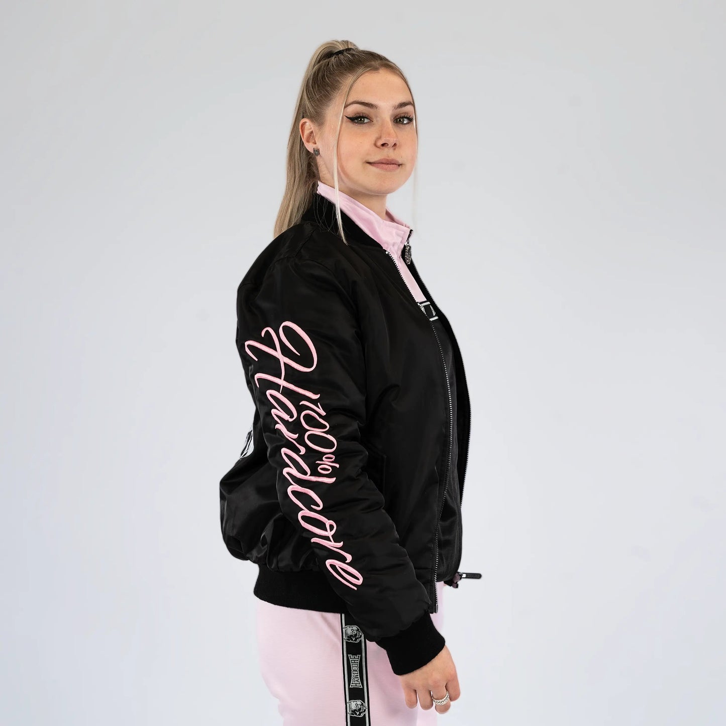 Bomber Jacket 100% Hardcore Pink „Branded Rage” – Kurtka hardcore / gabber | TrueHardcoreStore