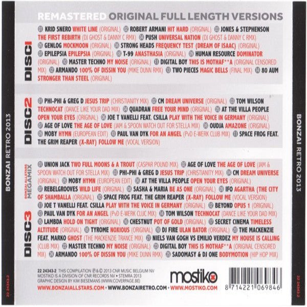 Bonzai Retro 2013 (3×CD, 2013) – Płyta CD hardcore / gabber | TrueHardcoreStore