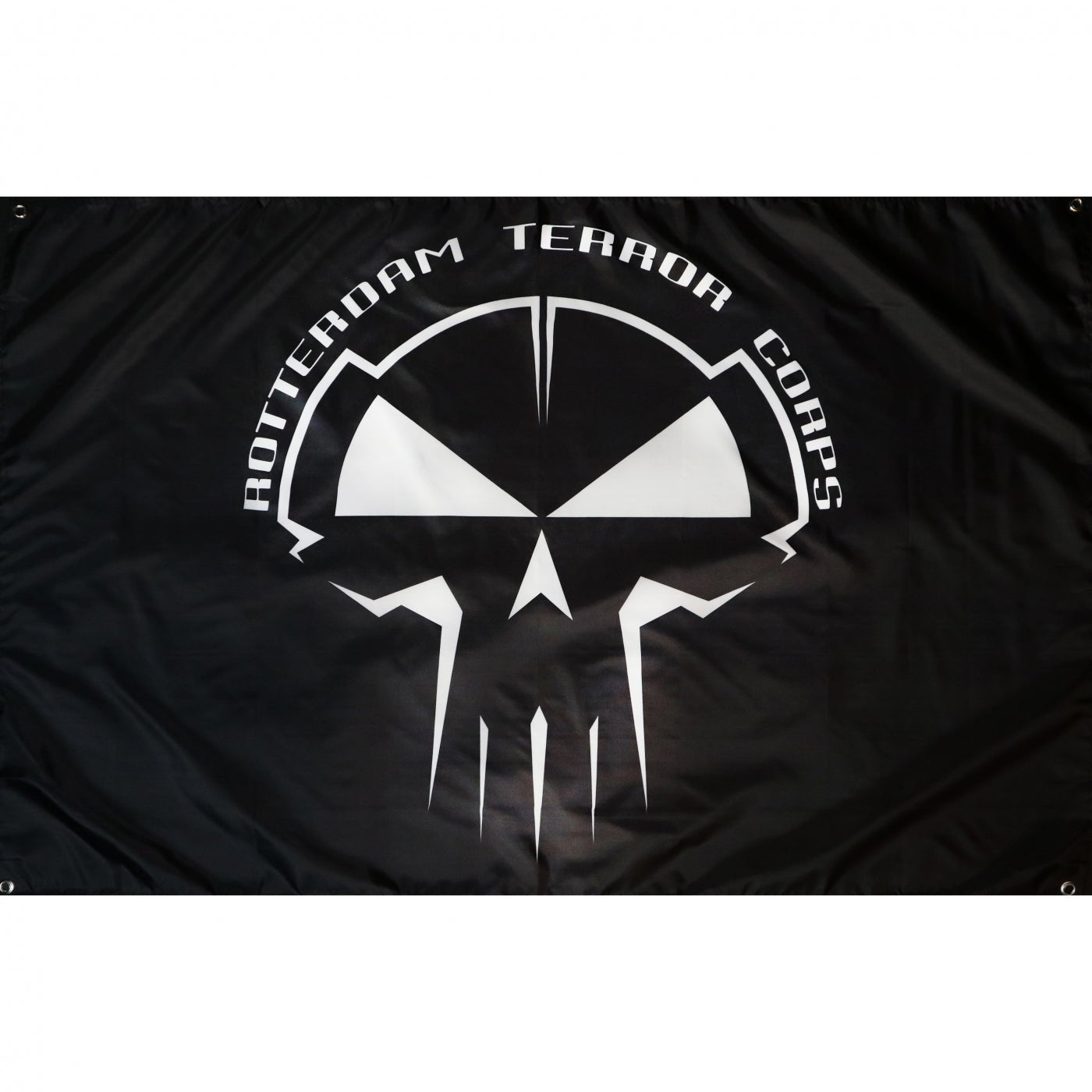 Flaga Rotterdam Terror Corps „Classic Logo” – Akcesoria hardcore / gabber | TrueHardcoreStore