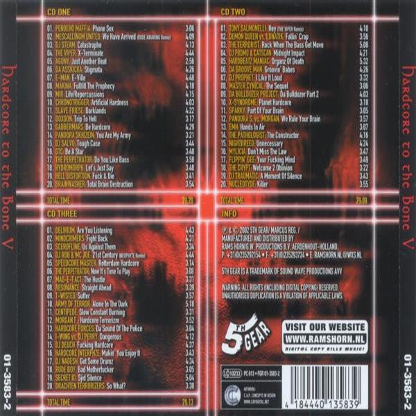 Hardcore To The Bone V (3×CD, 2002) – Płyta CD hardcore / gabber | TrueHardcoreStore