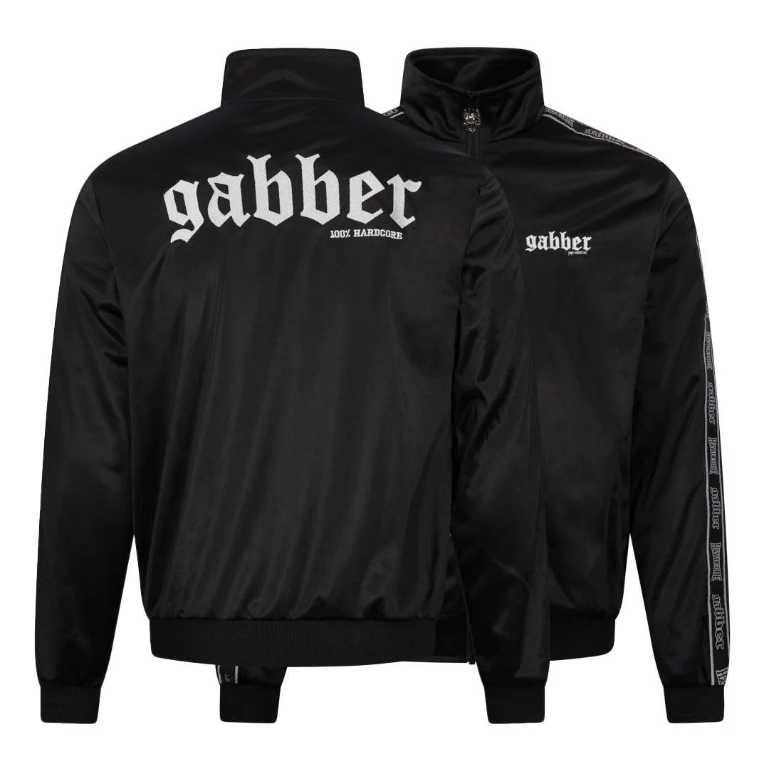 Track Jacket 100% Hardcore Gabber – czarna, widok przodu