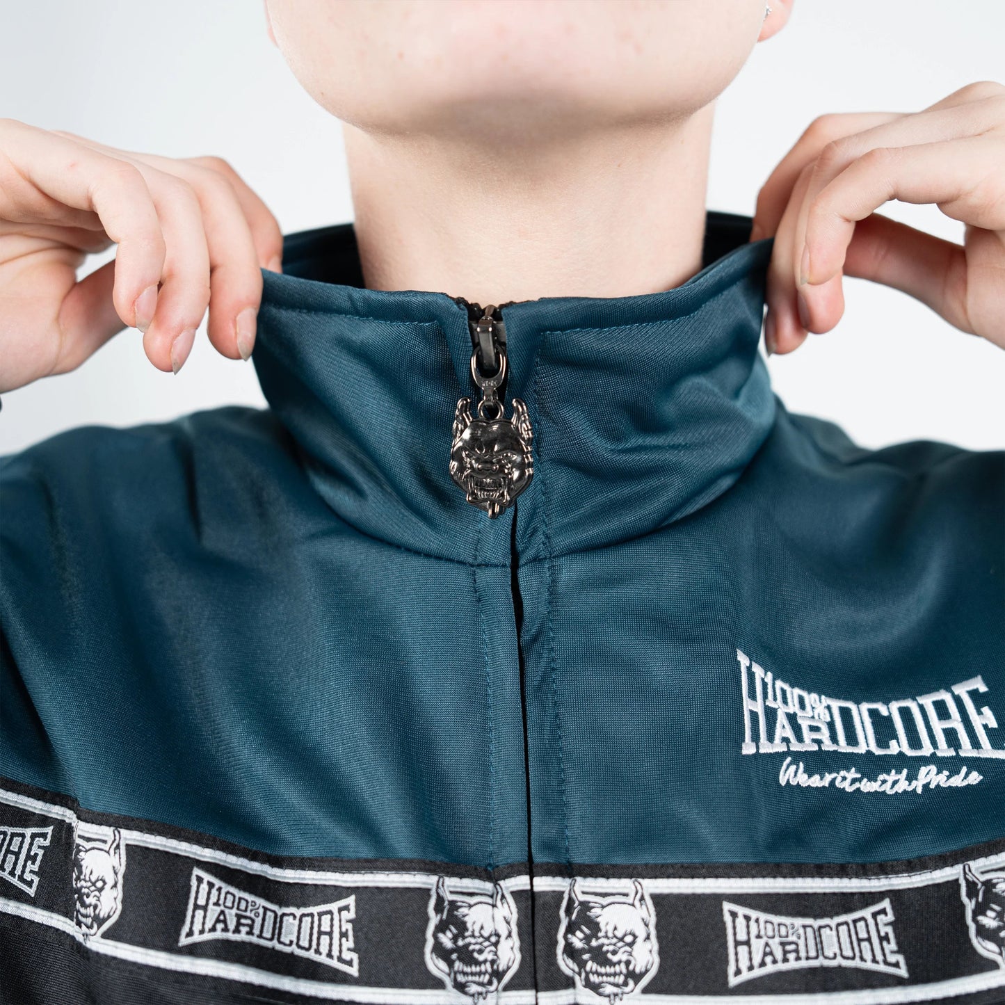 Track Jacket 100% Hardcore „Essential” Teal – Track Jacket hardcore / gabber | TrueHardcoreStore