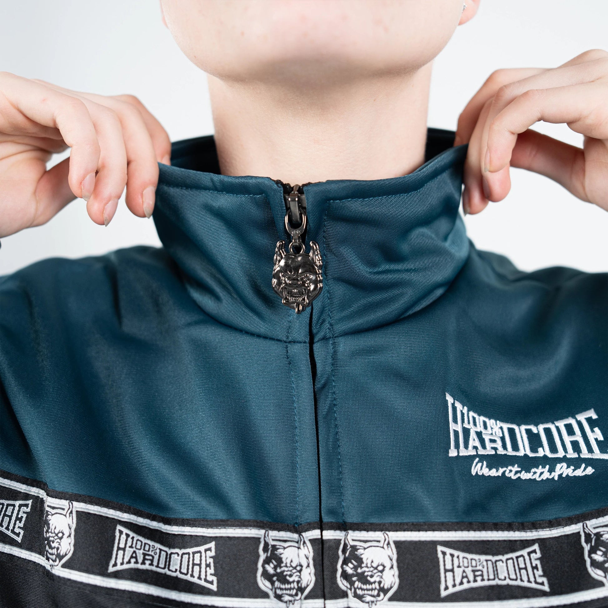 Track Jacket 100% Hardcore „Essential” Teal – Track Jacket hardcore / gabber | TrueHardcoreStore