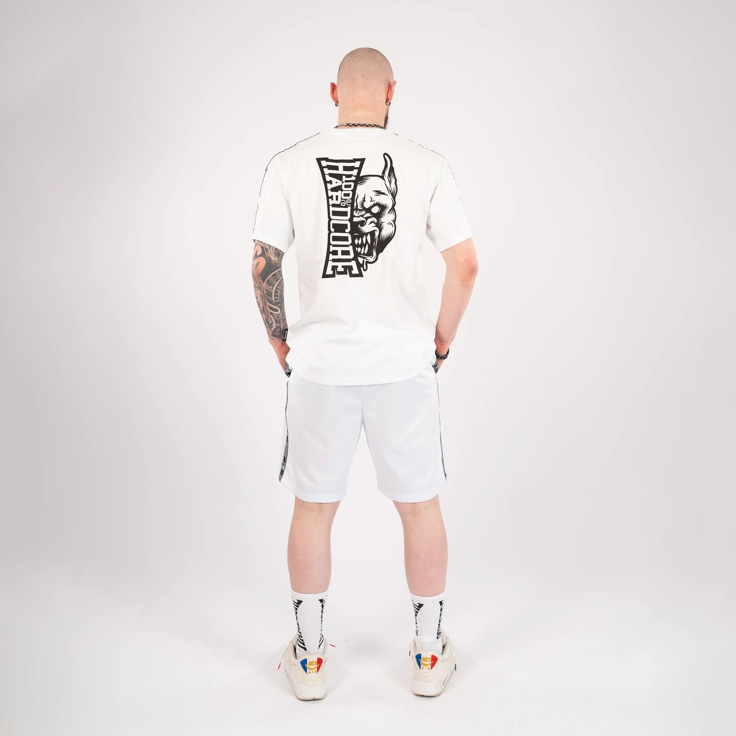 Track Pants Short 100% Hardcore „Essential” White – Track Pants Short hardcore / gabber | TrueHardcoreStore