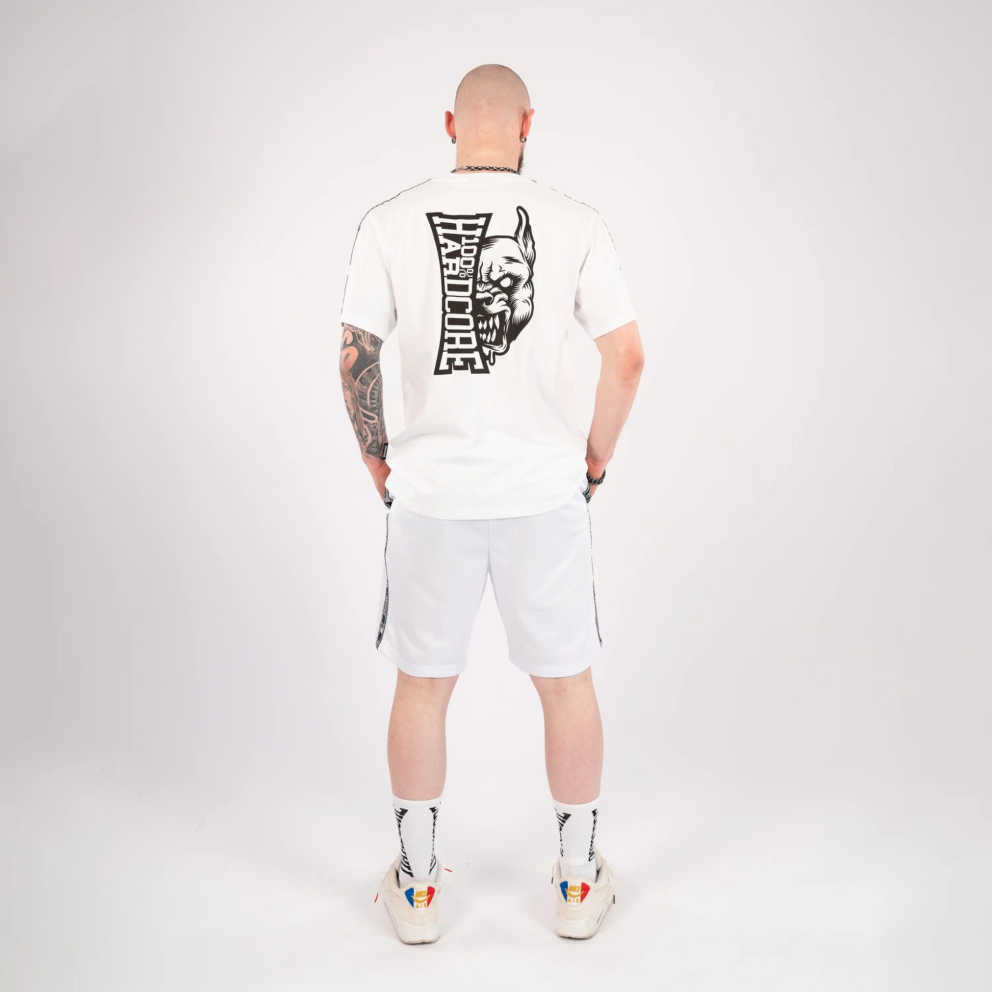Track Pants Short 100% Hardcore „Essential” White – Track Pants Short hardcore / gabber | TrueHardcoreStore