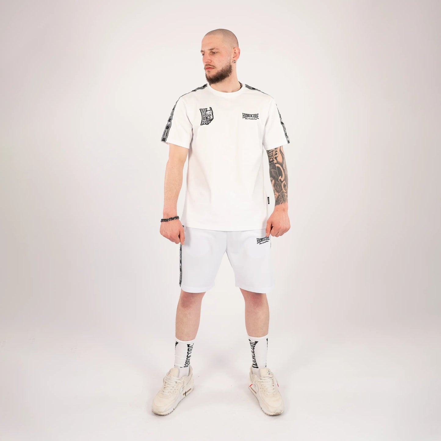 Track Pants Short 100% Hardcore „Essential” White – Track Pants Short hardcore / gabber | TrueHardcoreStore
