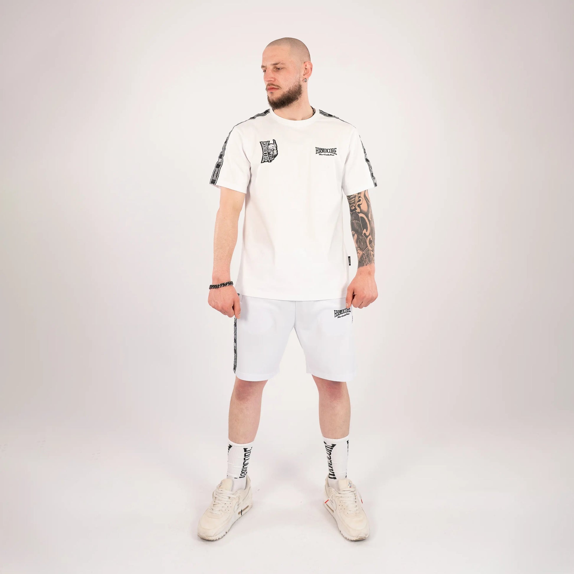 Track Pants Short 100% Hardcore „Essential” White – Track Pants Short hardcore / gabber | TrueHardcoreStore