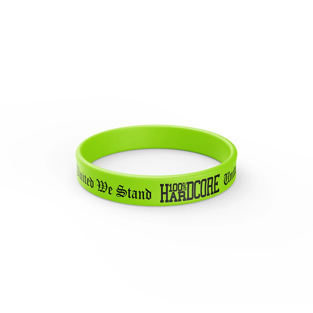 Wristband 100% Hardcore "United We Stand" Green – Wristbands hardcore / gabber | TrueHardcoreStore