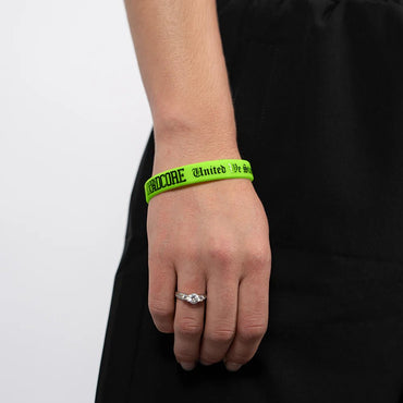 Wristband 100% Hardcore "United We Stand" Green – Wristbands hardcore / gabber | TrueHardcoreStore