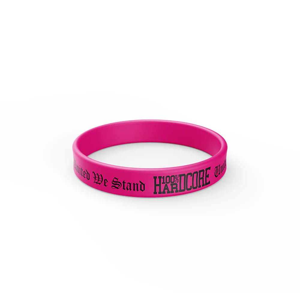 Wristband 100% Hardcore „United We Stand” Pink – Wristbands hardcore / gabber | TrueHardcoreStore